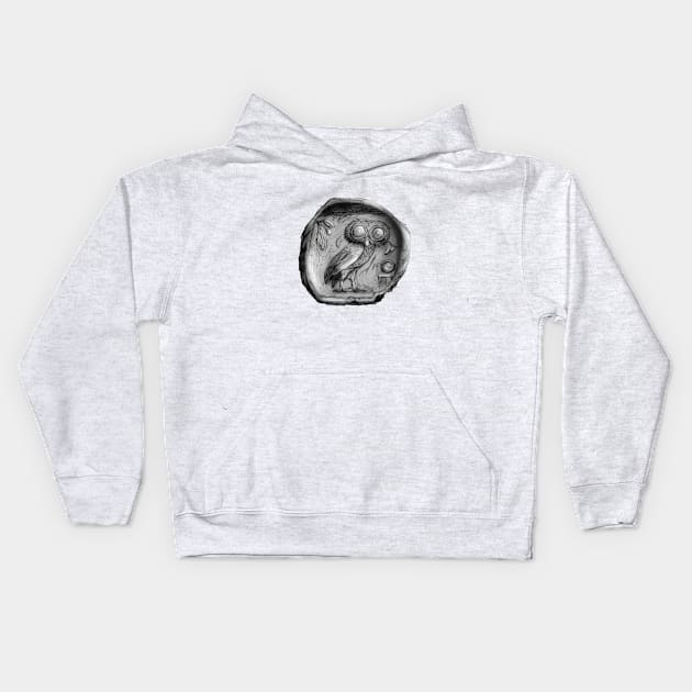 Athenian Tetradrachm Kids Hoodie by snackycrunchymunchy